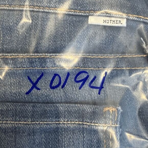 MOTHER The Slit Rascal jeans Wicked Games wash Straight Leg Ankle Slits Size 27 - Picture 16 of 16